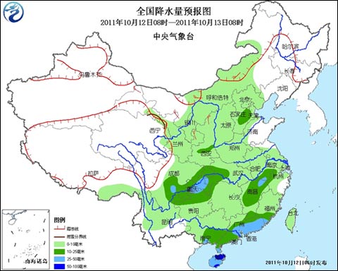 冷空气发威 中东部降雨范围扩大降温明显