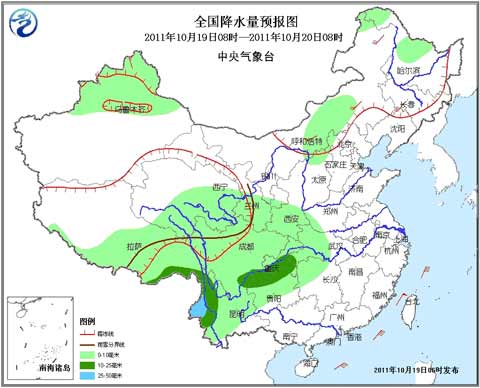 西南地区多阴雨 今明天中东部大部天气平静