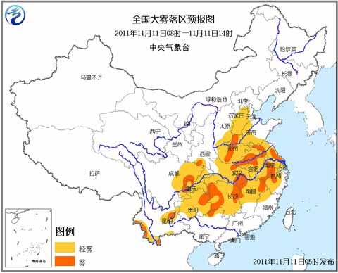 大雾蓝色预警：鄂湘赣皖等地有大雾