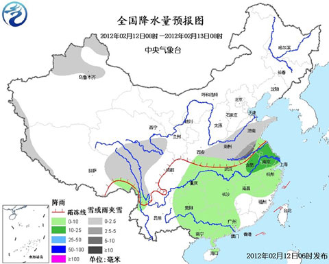 全国降水量预报图