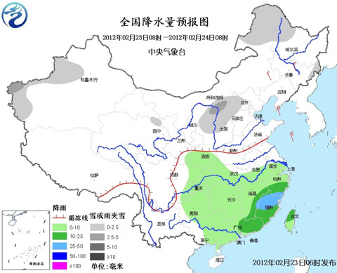 东北新疆降雪频繁 南方大范围降雨持续