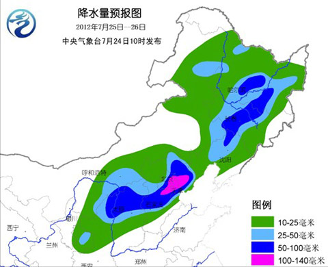 未来两天华北东北地区将有明显降雨 需加强防御