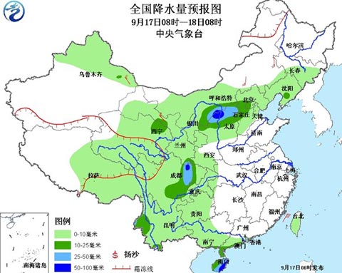 西北华北四川盆地有较强降雨 对秋收不利