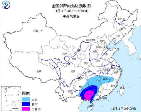 暴雨黄色预警：广西湖南等局地有暴雨