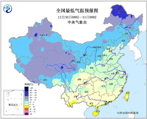 2013年最后两天全国大部晴好 气温回升