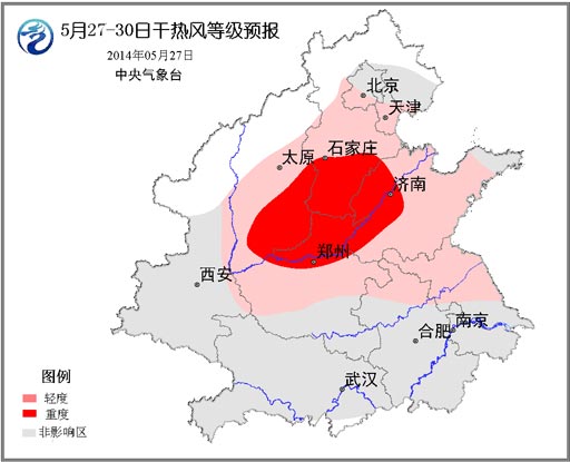 华北黄淮高温天气持续 部分地区将现热干风