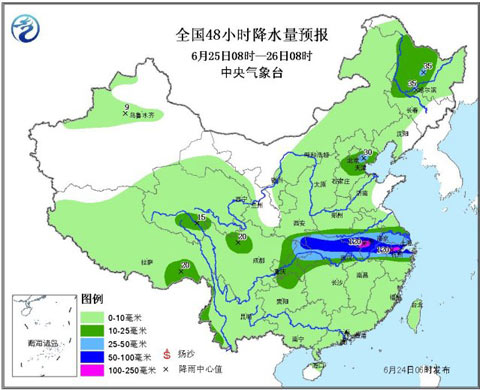 江南华南雨势减弱 华北东北仍多雷阵雨