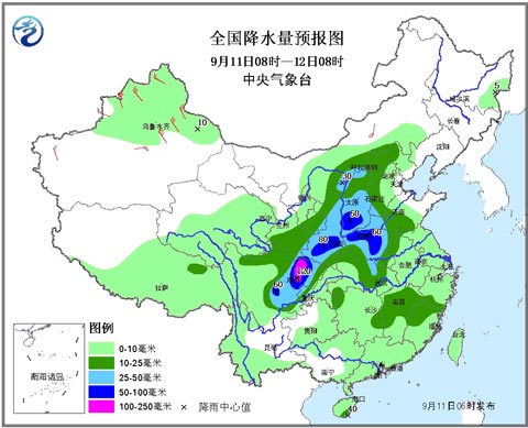 川陕等地持续强降雨 北方大部降温4-6℃