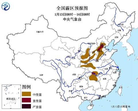 9大城市陷霾伏 北京河北局地污染严重