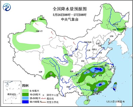 长江中下游地区降雨增强 【5省】迎暴雨