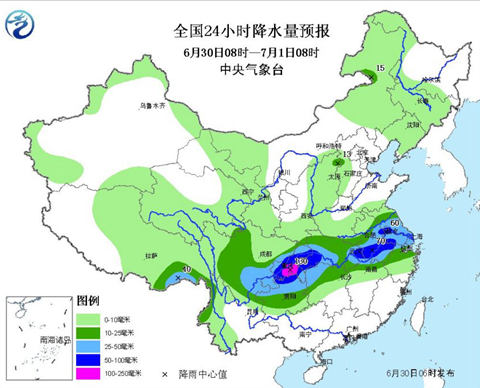 重庆南部有大暴雨 明起雨带南压