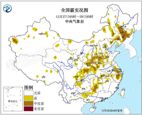 华北黄淮等地28-30日有中到重度霾